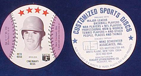 Pete Rose - 1977 Customized MSA Disc (Reds) Baseball cards value