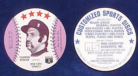 Thurman Munson - 1977 Customized MSA Disc (Yankees) Baseball cards value