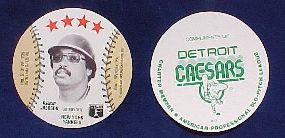 Reggie Jackson - 1977 Detroit Caesar's MSA Disc (Yankees) Baseball cards value