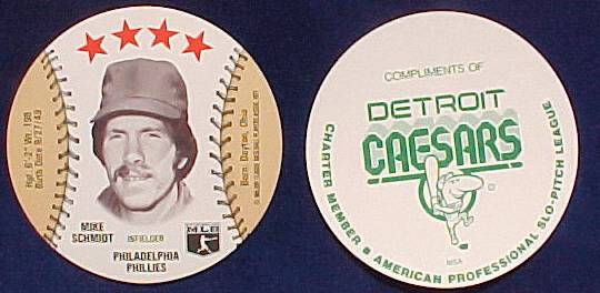 Mike Schmidt - 1977 Detroit Caesar's MSA Disc (Phillies) Baseball cards value