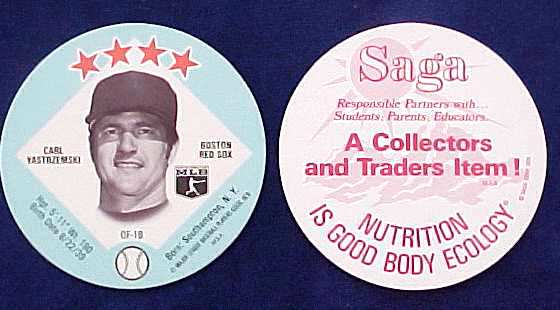 Carl Yastrzemski - 1978 Saga MSA Disc (Red Sox) Baseball cards value