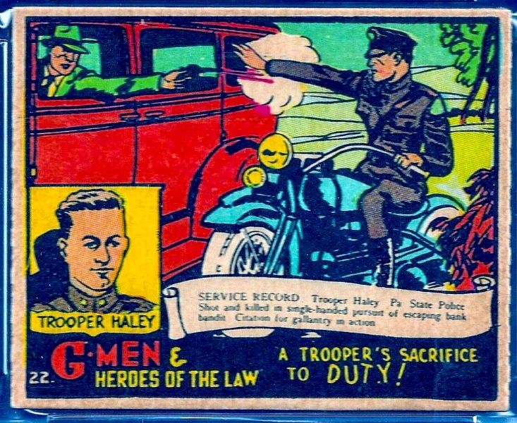 1936 G-Men & Heroes...Law #22 A Trooper's Sacrifice to Duty n cards value