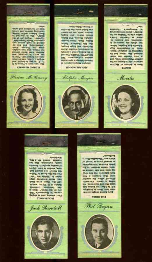 1935 Diamond Matchbook Movie Stars GREEN - Movita n cards value