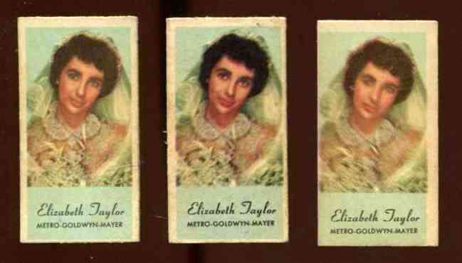 1950's Engrav-o-tints - Elizabeth Taylor - Peerless Weighing Machine card Baseball cards value