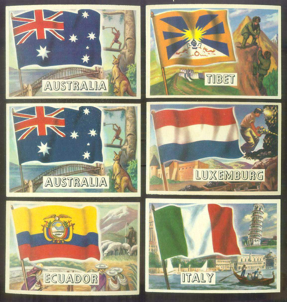 1956 Topps FLAGS of the World #58 Italy n cards value