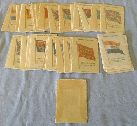 1930's Kensitas Cigarettes - Lot (25) BRITISH EMPIRE SILK FLAGS Baseball cards value