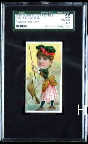 1888 Duke's Cigarettes N74 - Trunk Fish w/girl Baseball cards value