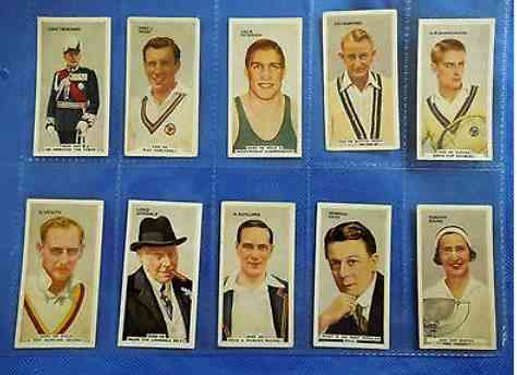 1935 'In the PUBLIC EYE' - Complete set (54) (Godfrey Phillips, England) Baseball cards value