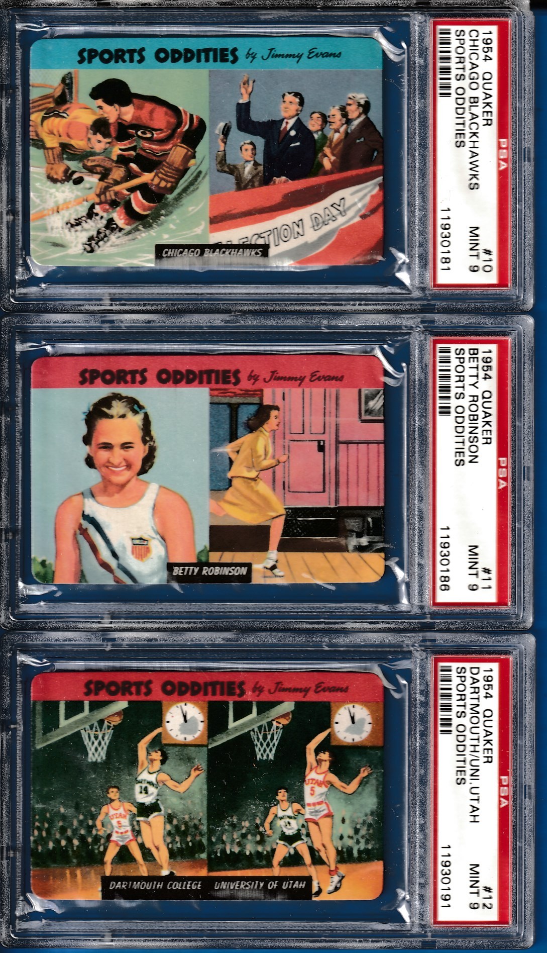 1954 Quaker Oats Sports Oddities #11 Betty Robinson (Track) Baseball cards value