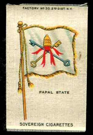 1910's Sovereign Silk Flag - PAPAL STATE (2-1/8 x 3-1/4 in.) Baseball cards value