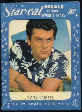  1952 Star Cal Decal - Tony Curtis n cards value