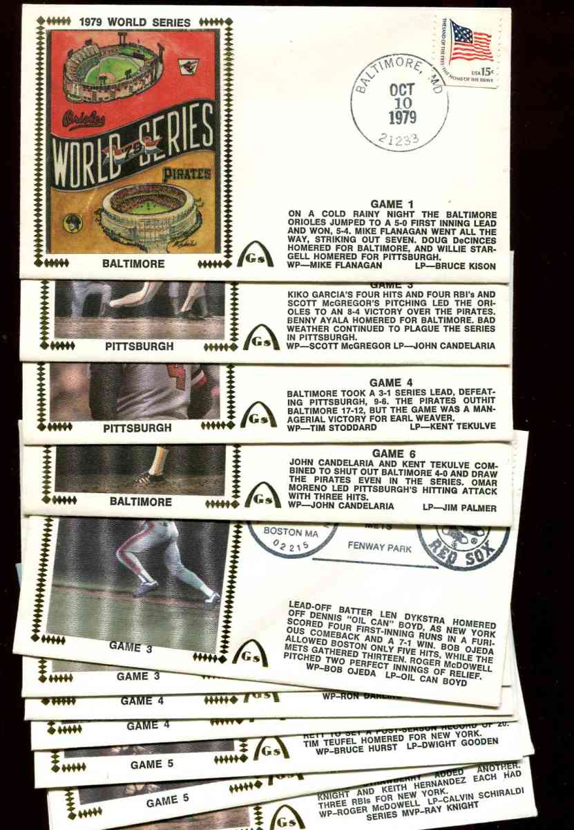 Lot of (11) WORLD SERIES Gateway cachets - (4) 1979 + (7) 1986 Baseball cards value