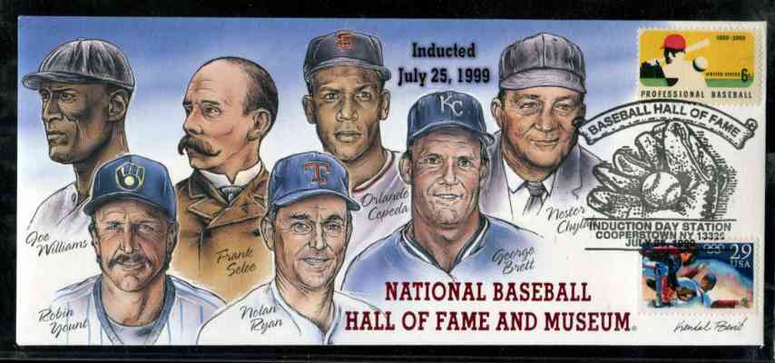 1999 Hall-of-Fame Induction Envelope - w/George Brett,Nolan Ryan ... Baseball cards value