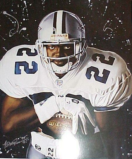 Emmitt Smith - Full Color LITHOGRAPH (16x20) (Cowboys) Baseball cards value
