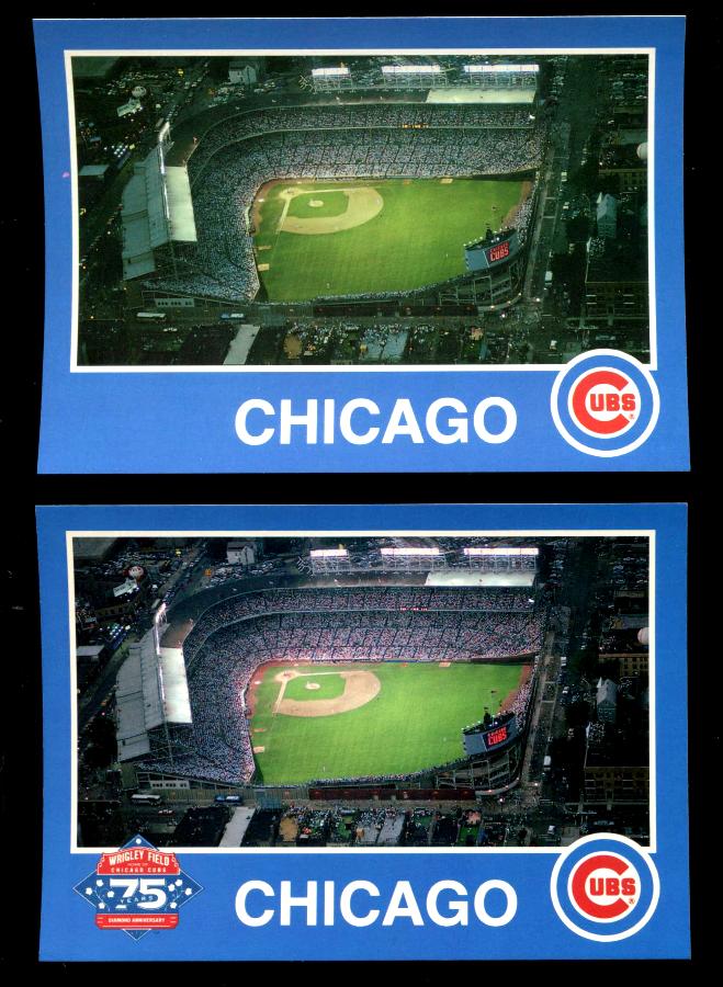  1990's Vintage Wrigley Field Stadium Postcard [NOT 75th] - LOT (25) (Cubs) Baseball cards value