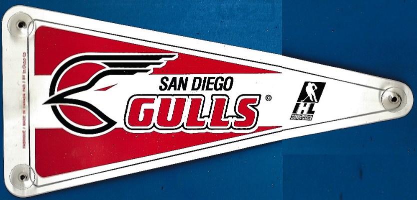  San Diego GULLS (IHL) - Hockey Window Pennants - Lot of (8) Hockey cards value