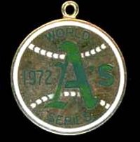  1972 Oakland A's WORLD SERIES Press Pin Charm (w/LOA & other doc.) Baseball cards value