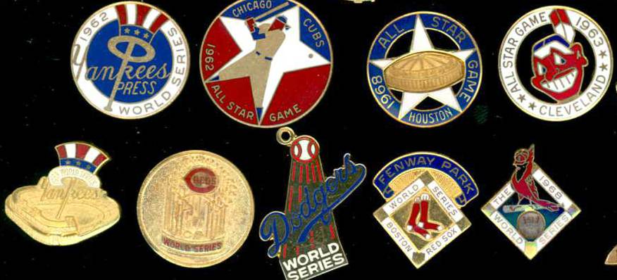  1964 New York YANKEES WORLD SERIES Press Pin Baseball cards value