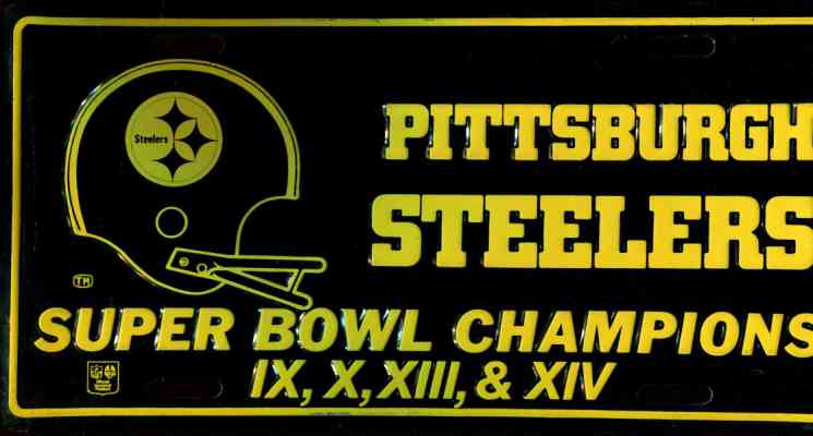  PITTSBURGH STEELERS - License Plate (metal) Baseball cards value