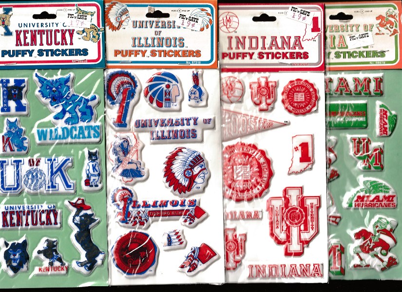 1983-1984 PUFFY Stickers - University of Illinois Baseball cards value
