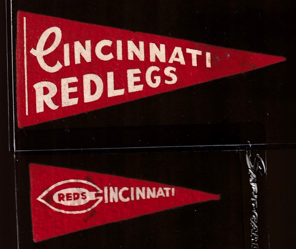  1950's/60's Cincinnati Reds - Vintage Pennant (Red,4 in.) Baseball cards value