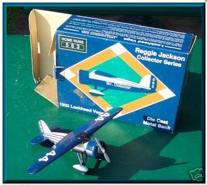  1992? Reggie Jackson - Vintage Die Cast 'Mr. October' Airplane Bank !!! Baseball cards value