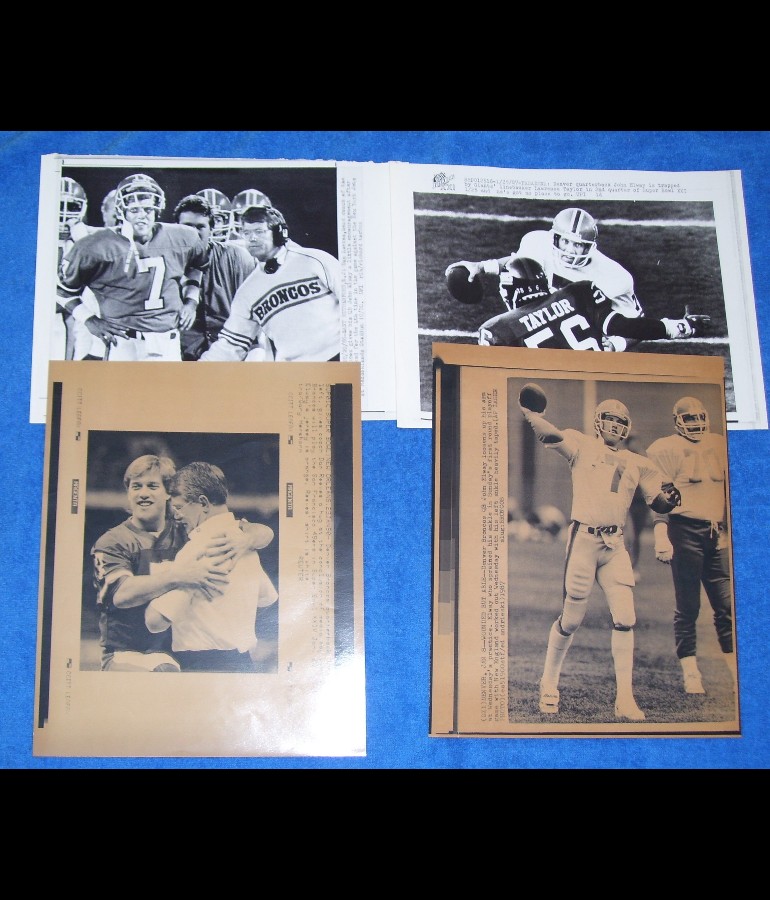 WIREPHOTO: John Elway - LOT of (4) - 1986,1987,1987,1990 (Broncos) Football cards value