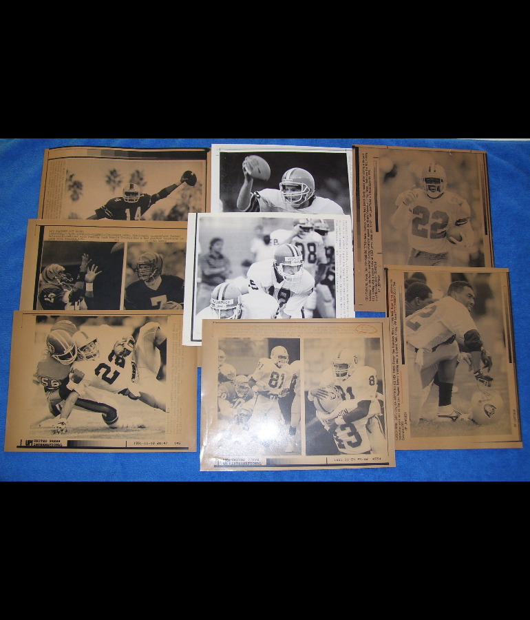 WIREPHOTO: FOOTBALL - LOT of (8) - 1985 thru 1991 Football cards value