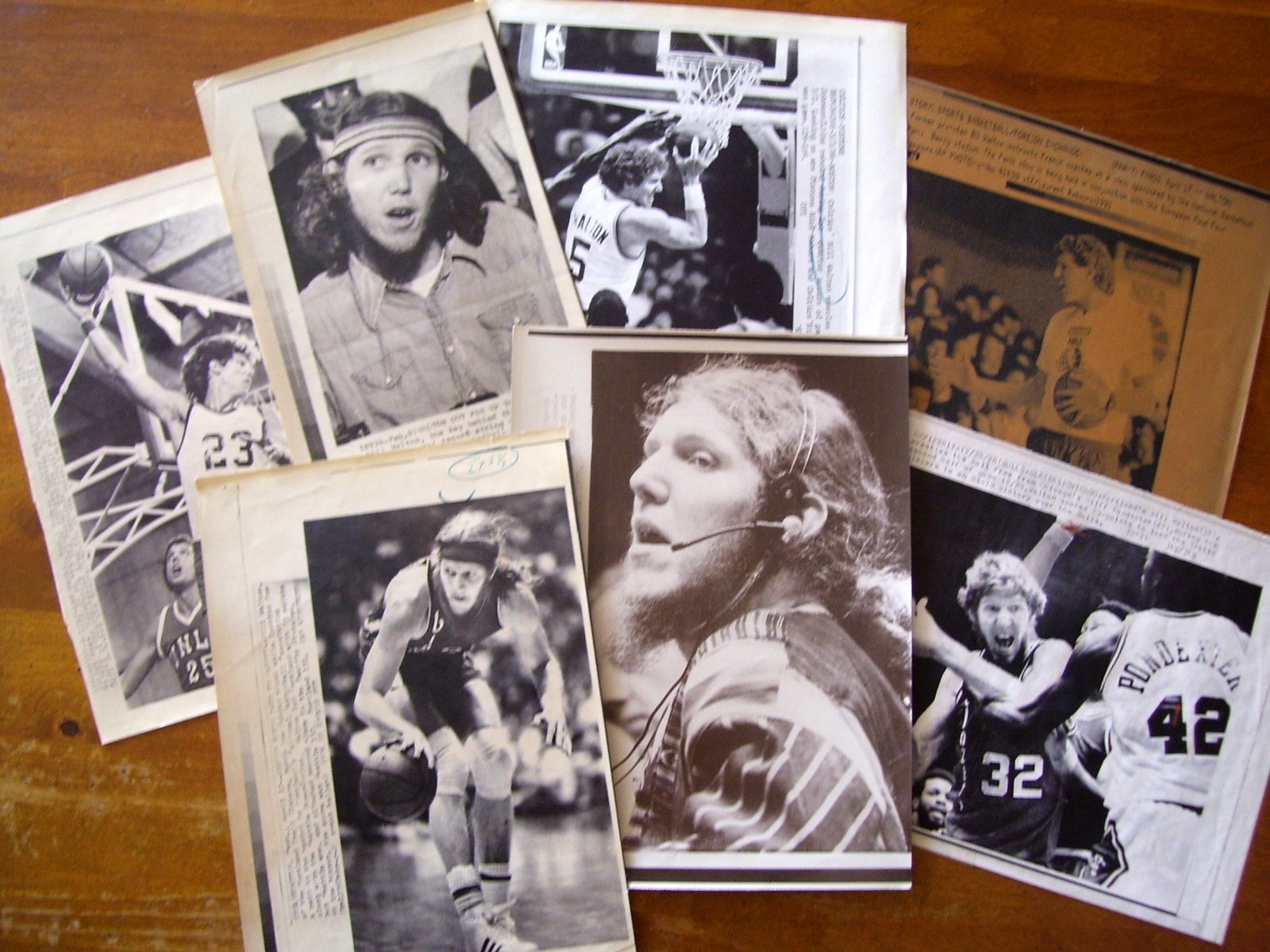 WIREPHOTO: Bill Walton - LOT of (7) - 1975 thru 1986 Basketball cards value