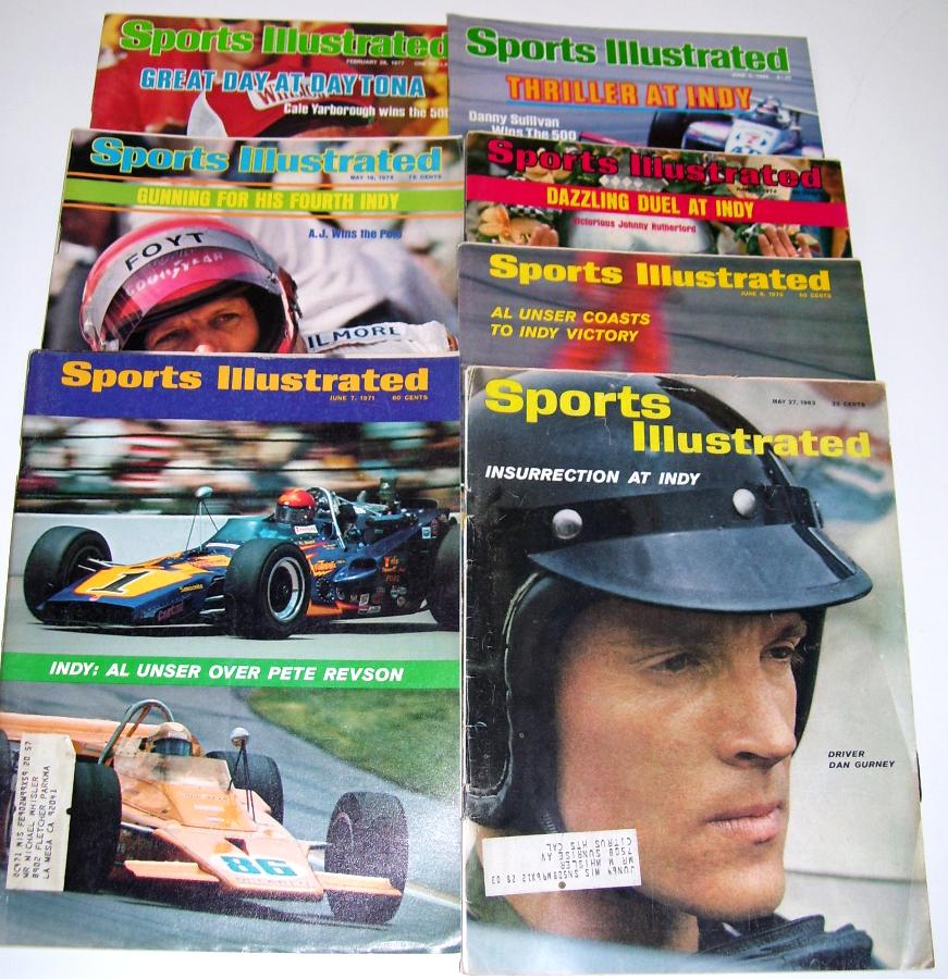 Sports Illustrated  - Lot of (7) CAR RACING w/(6) Indy issues !!! Baseball cards value