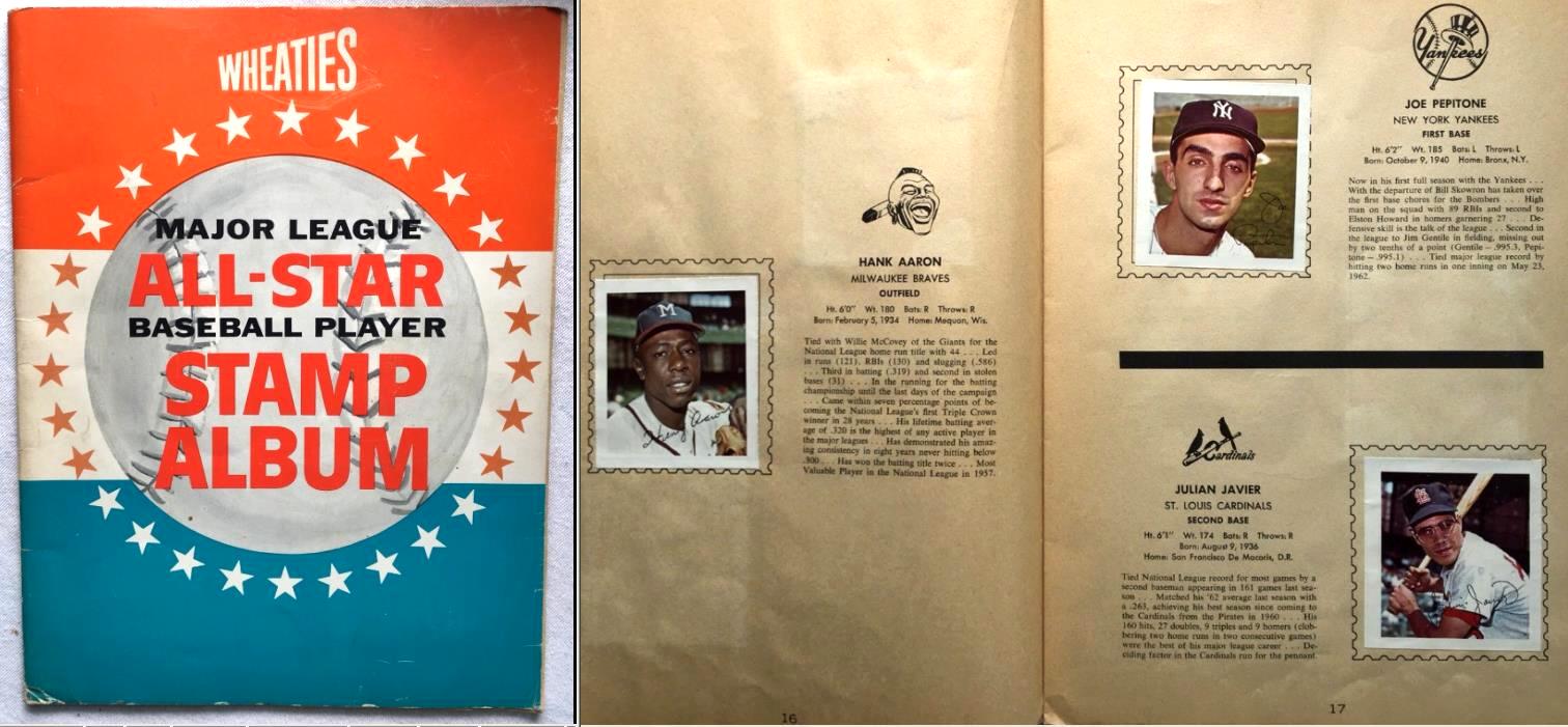  1964 Wheaties - COMPLETE SET - (50) Stamps in Album !!! Baseball cards value
