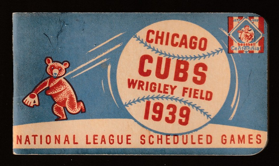  1939 Chicago CUBS NL Pocket Schedule (WBBM radio) Baseball cards value