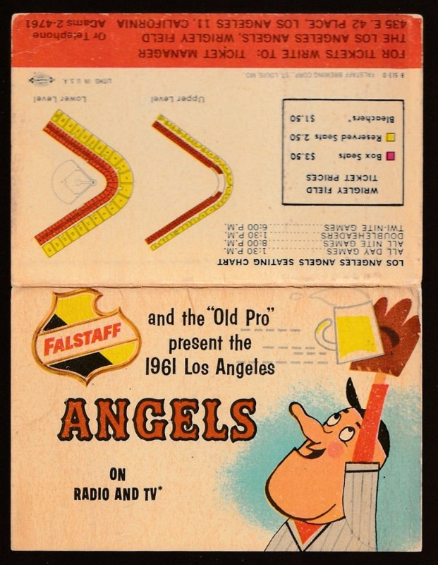  1961 Los Angeles ANGELS Pocket Schedule ROOKIE SEASON !!! Baseball cards value