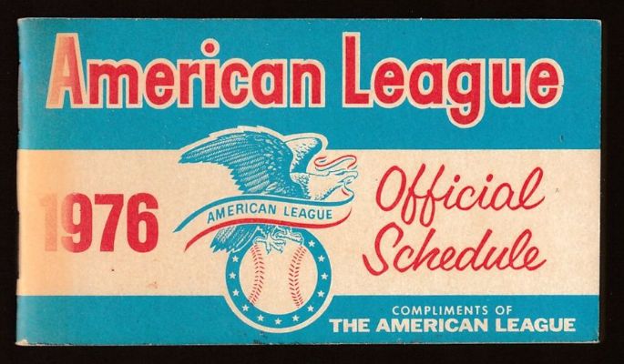  1976 American League Pocket Schedule Baseball cards value