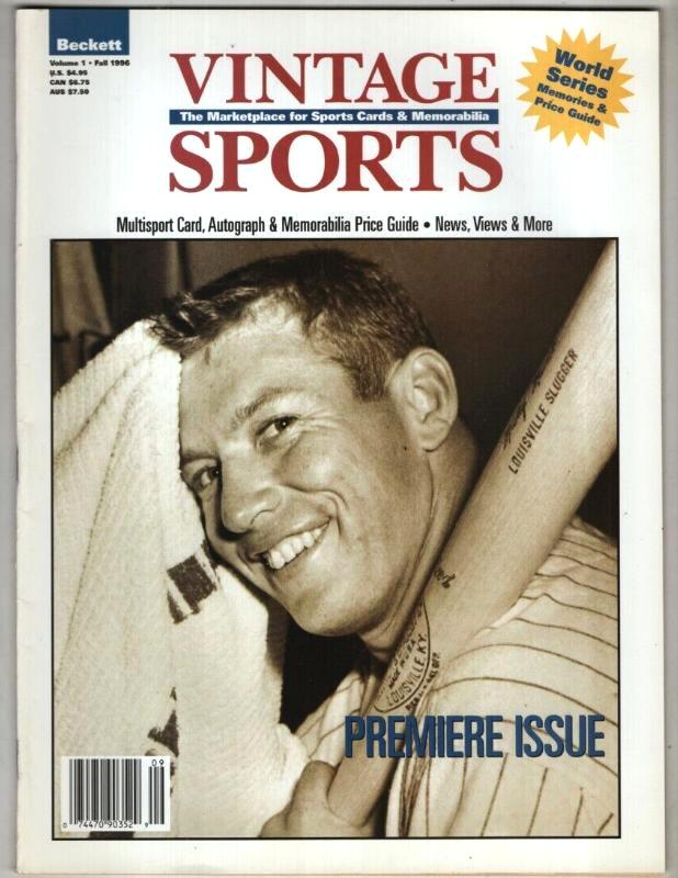 BECKETT VINTAGE SPORTS #1 - Mickey Mantle cover PREMIERE ISSUE (Fall 1996) Baseball cards value