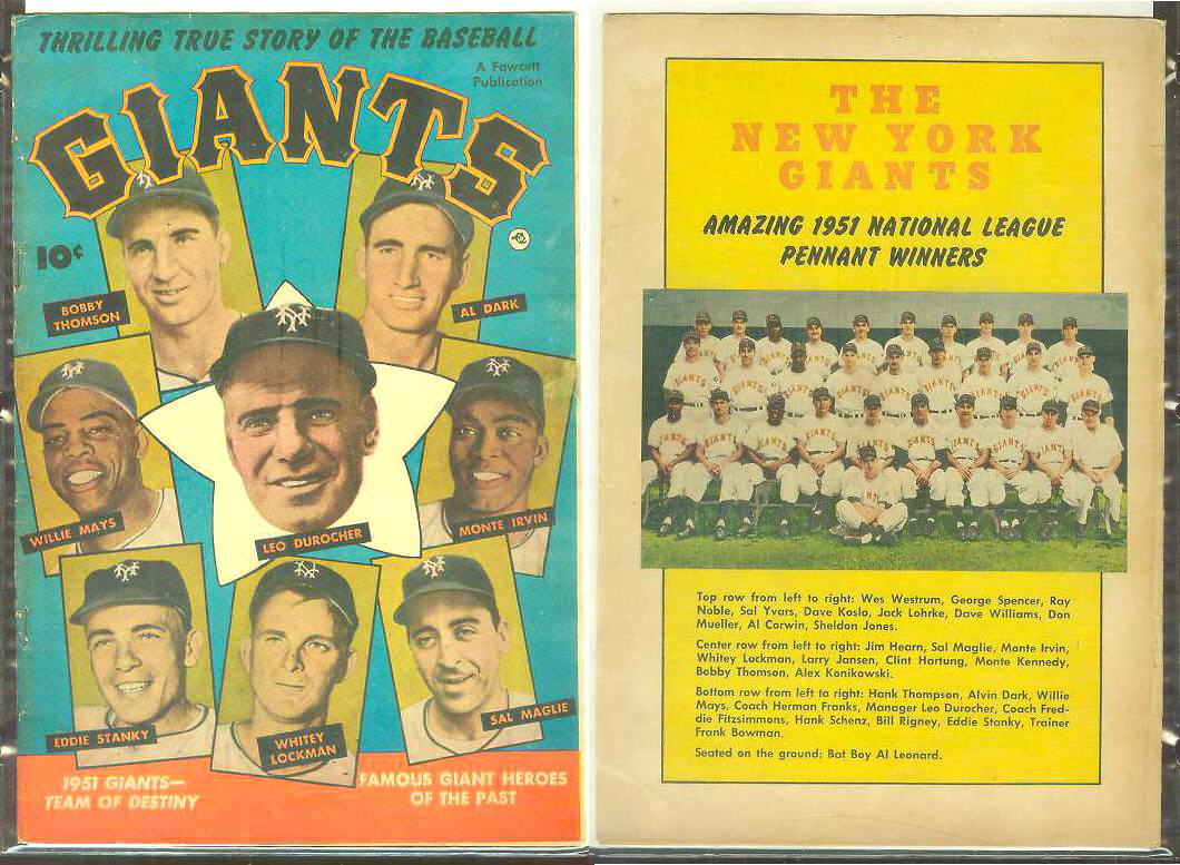 1952 GIANTS #1 Comic Book - 1951 Giants-Team of Destiny - Willie Mays Baseball cards value