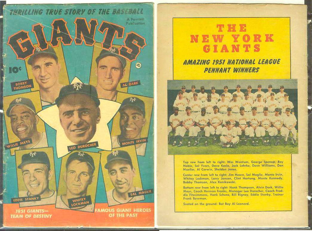  1952 GIANTS #1 Comic Book - 1951 Giants-Team of Destiny - Willie Mays Baseball cards value