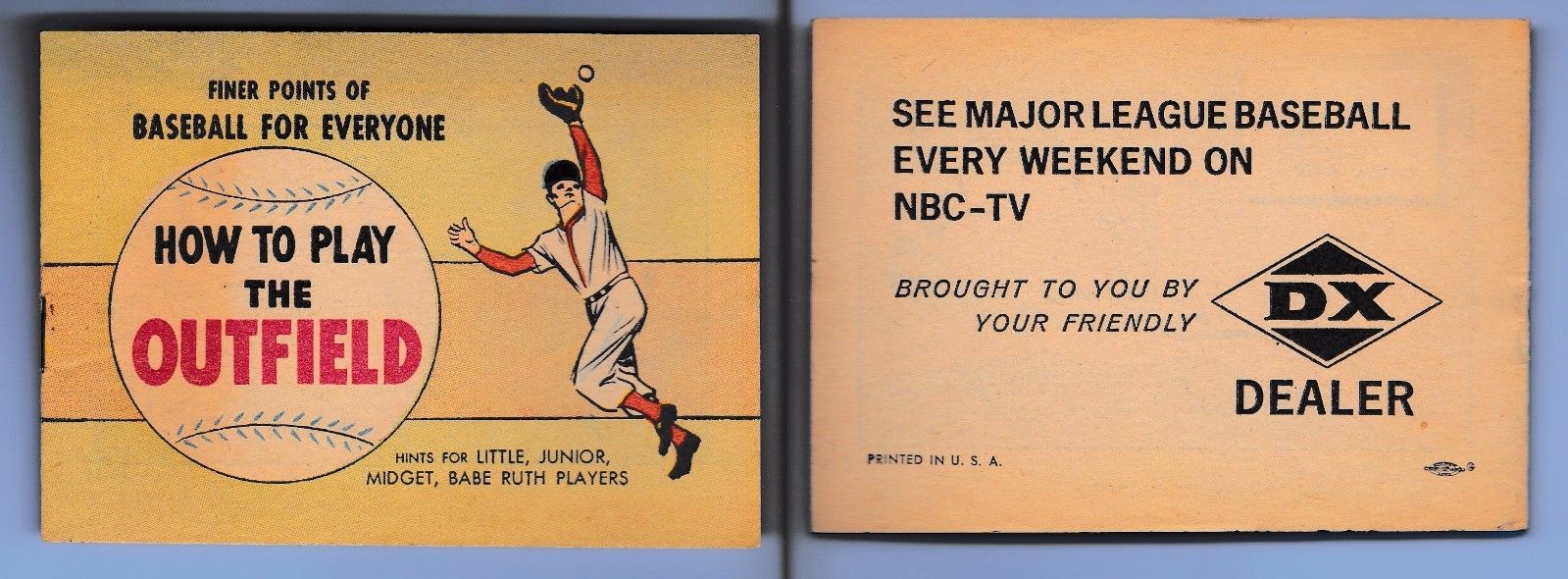  1962 How to Play Outfield - NBC TV/DX Dealer booklet (16 pages) Baseball cards value