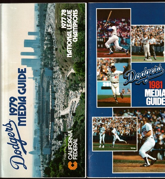  1979 & 1981 Los Angeles Dodgers Media Guides (100+ pages each) Baseball cards value