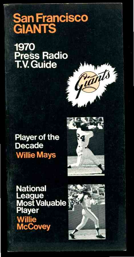  1970 San Francisco Giants Media Guide (44 pages) Baseball cards value