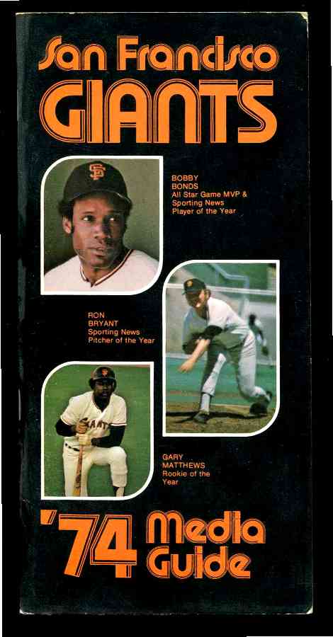  1974 San Francisco Giants Media Guide (44 pages) Baseball cards value