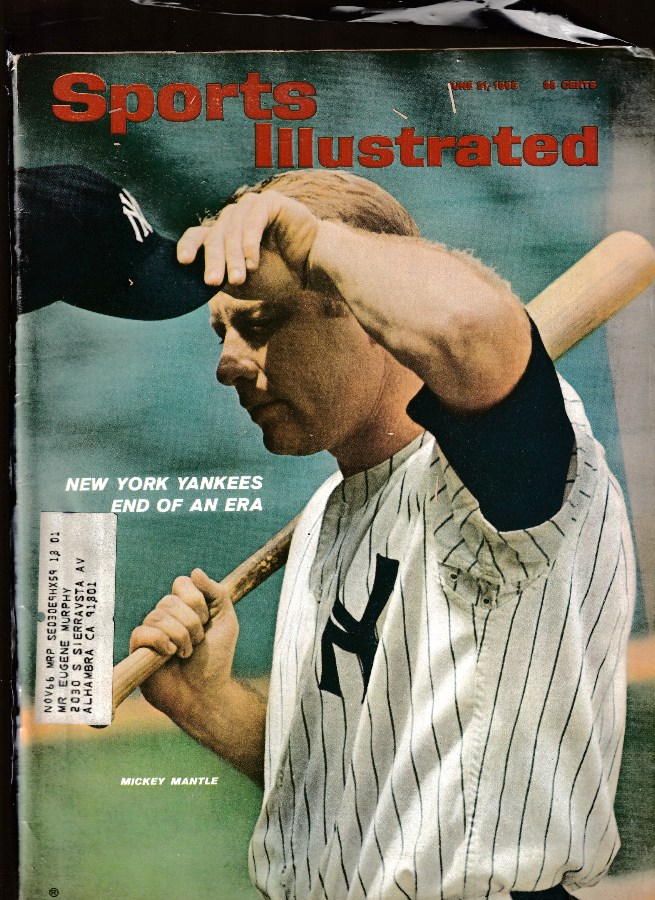 Sports Illustrated (1965/06/21) - MICKEY MANTLE cover (Yankees) Baseball cards value