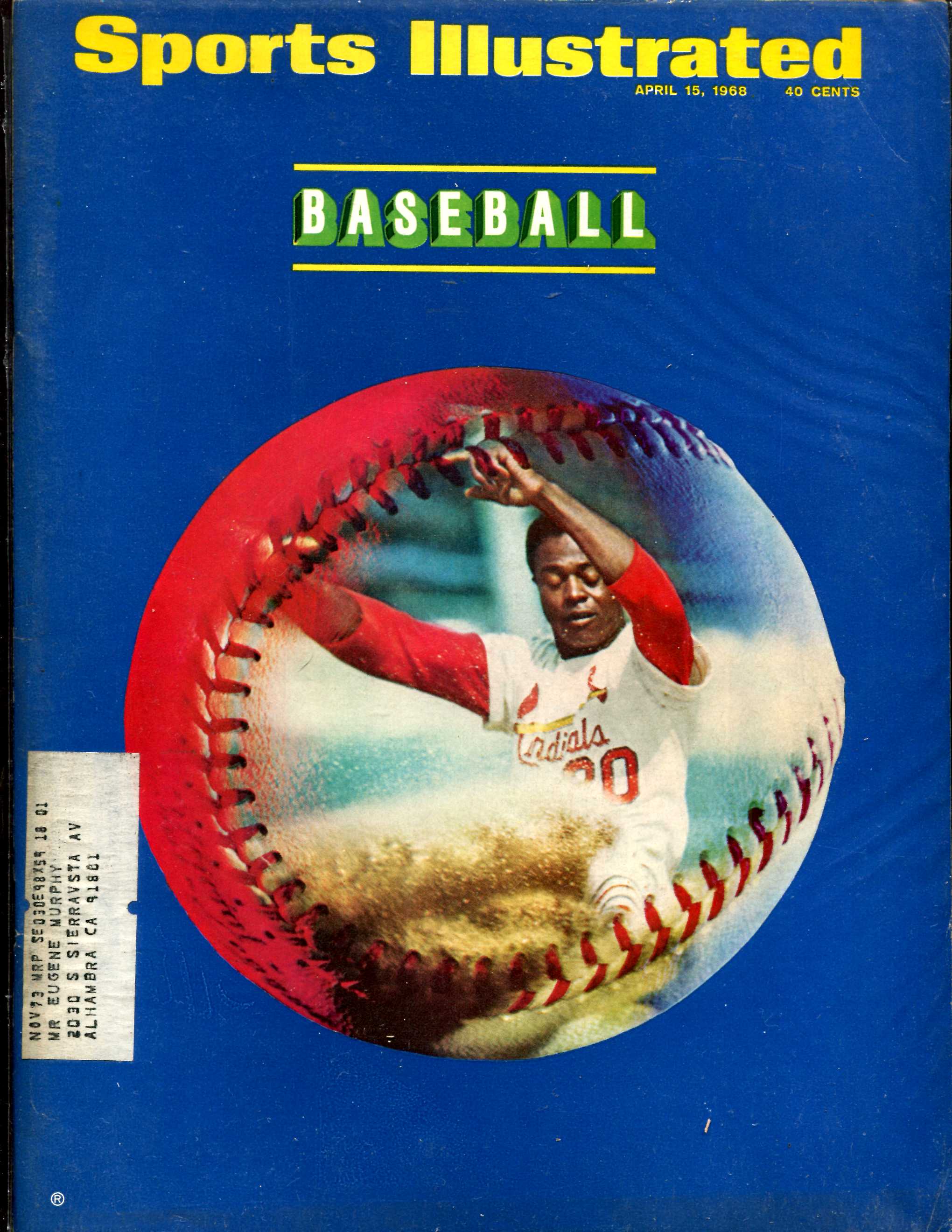 Sports Illustrated (1968/04/15) - Lou Brock 'BASEBALL' issue Baseball cards value