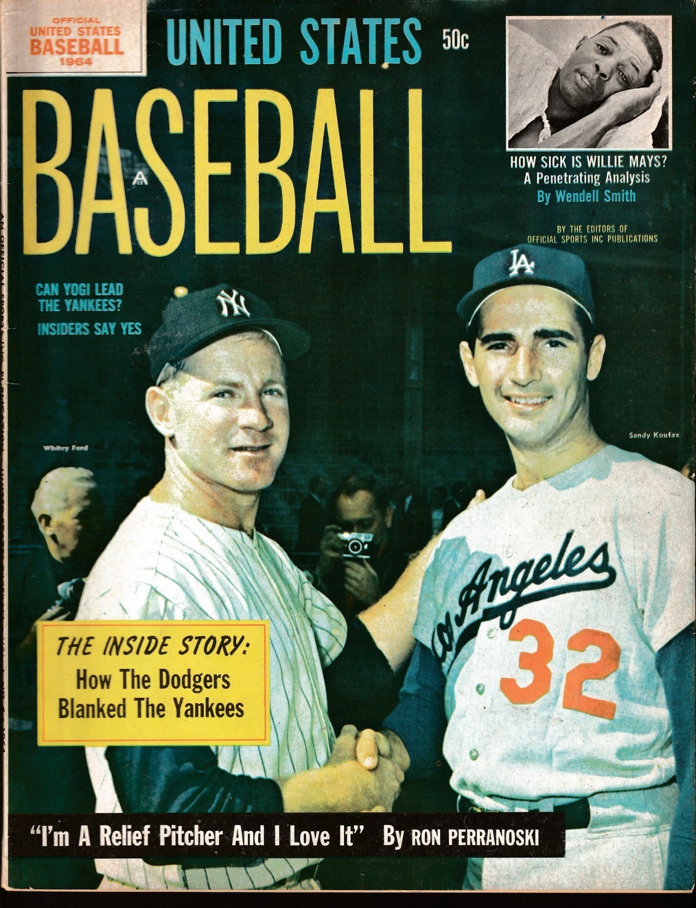 Willie Mays - 1964 - United States Baseball - w/Sandy Koufax & Whitey Ford Baseball cards value