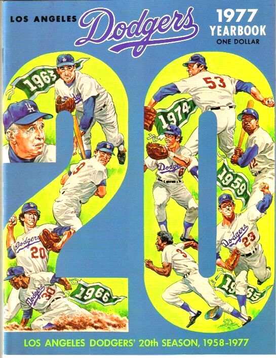  1977 Los Angeles Dodgers Yearbook (20th Anniversary) - Lot of (10) Baseball cards value