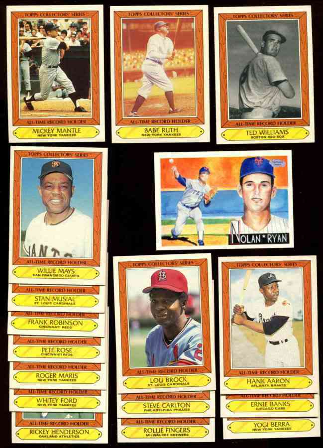  Lot [#b] of (17)-w/(16) Hall-of-Famers-Mantle,Ruth,Mays,Ryan,Ted Williams Baseball cards value