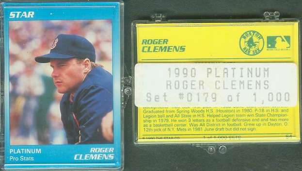 Roger Clemens - 1990 Star Company PLATINUM Complete 9-card Set  IN CASE Baseball cards value