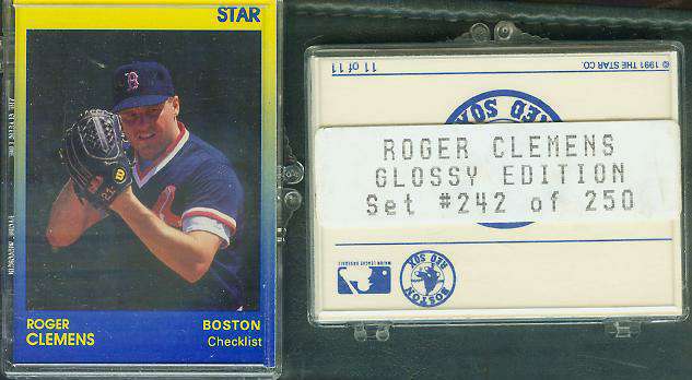 Roger Clemens - 1991 Star Company BLUE GLOSSY Complete 9-card Set  IN CASE Baseball cards value