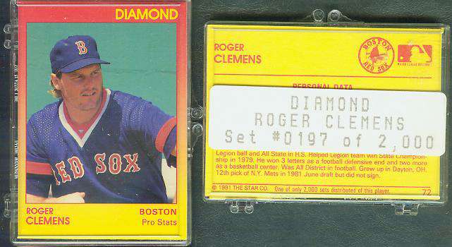 Roger Clemens - 1991 Star Company DIAMOND Complete 9-card Set  IN CASE Baseball cards value