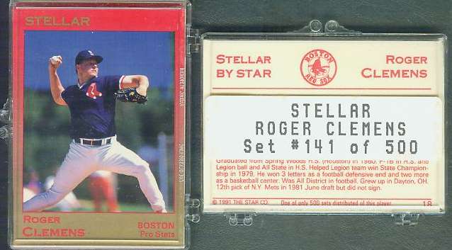 Roger Clemens - 1991 Star Company STELLAR Complete 9-card Set  IN CASE Baseball cards value